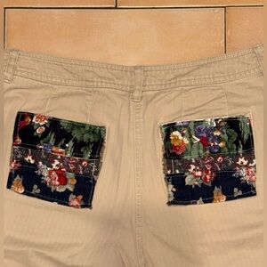 Christopher & Banks Tan Pants with Patchwork